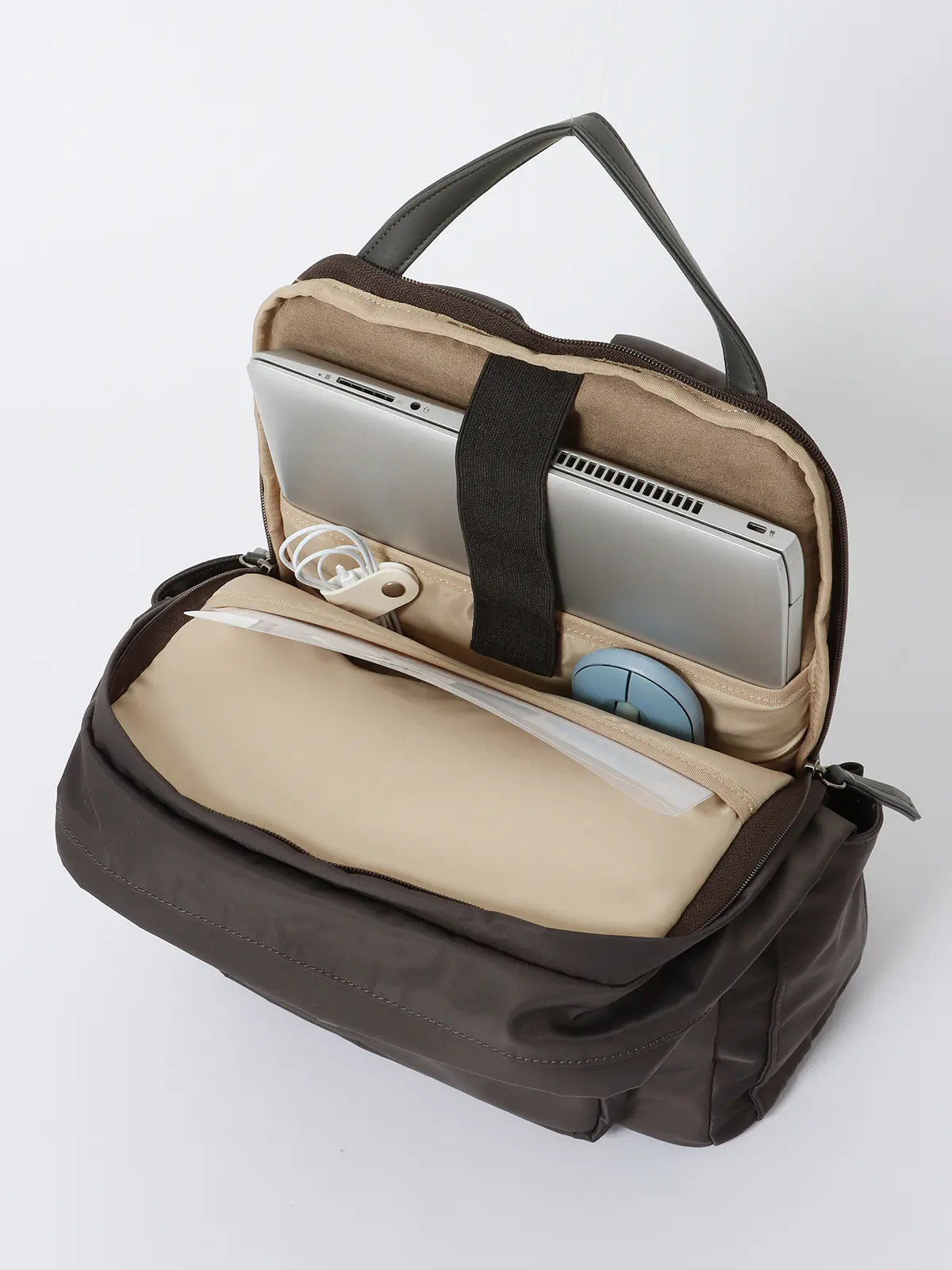 ＃コンプリュック／撥水／ナイロン／ミニポーチ付き グレー F