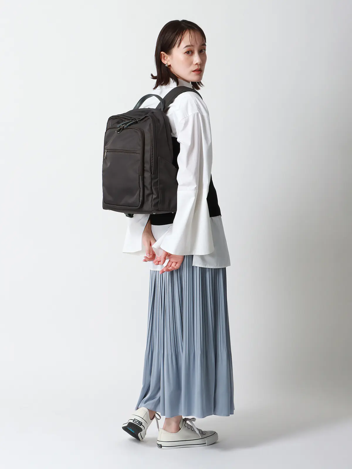 ＃コンプリュック／撥水／ナイロン／ミニポーチ付き グレー F