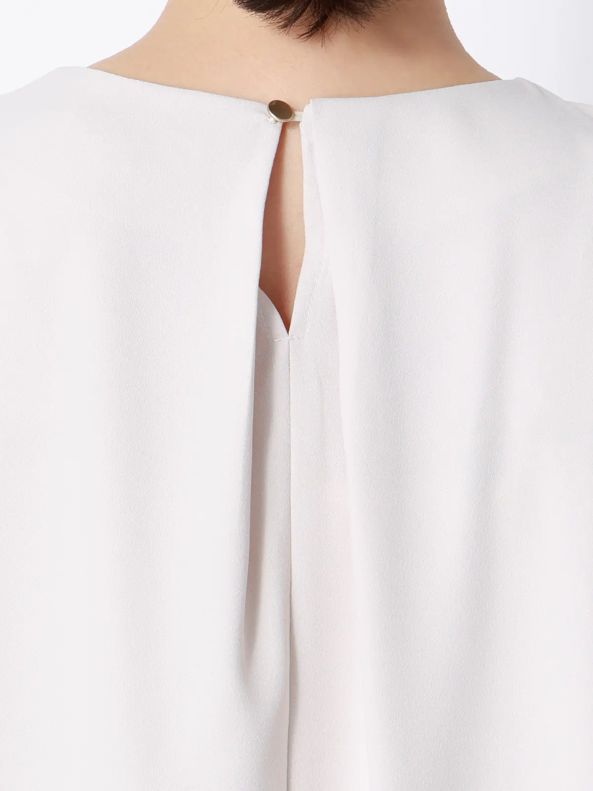 ボウタイブラウス／8分袖／ ウォッシャブル／NIR＋UVカット／無地／パール＆チェーンパーツ ピンク 38(9号）