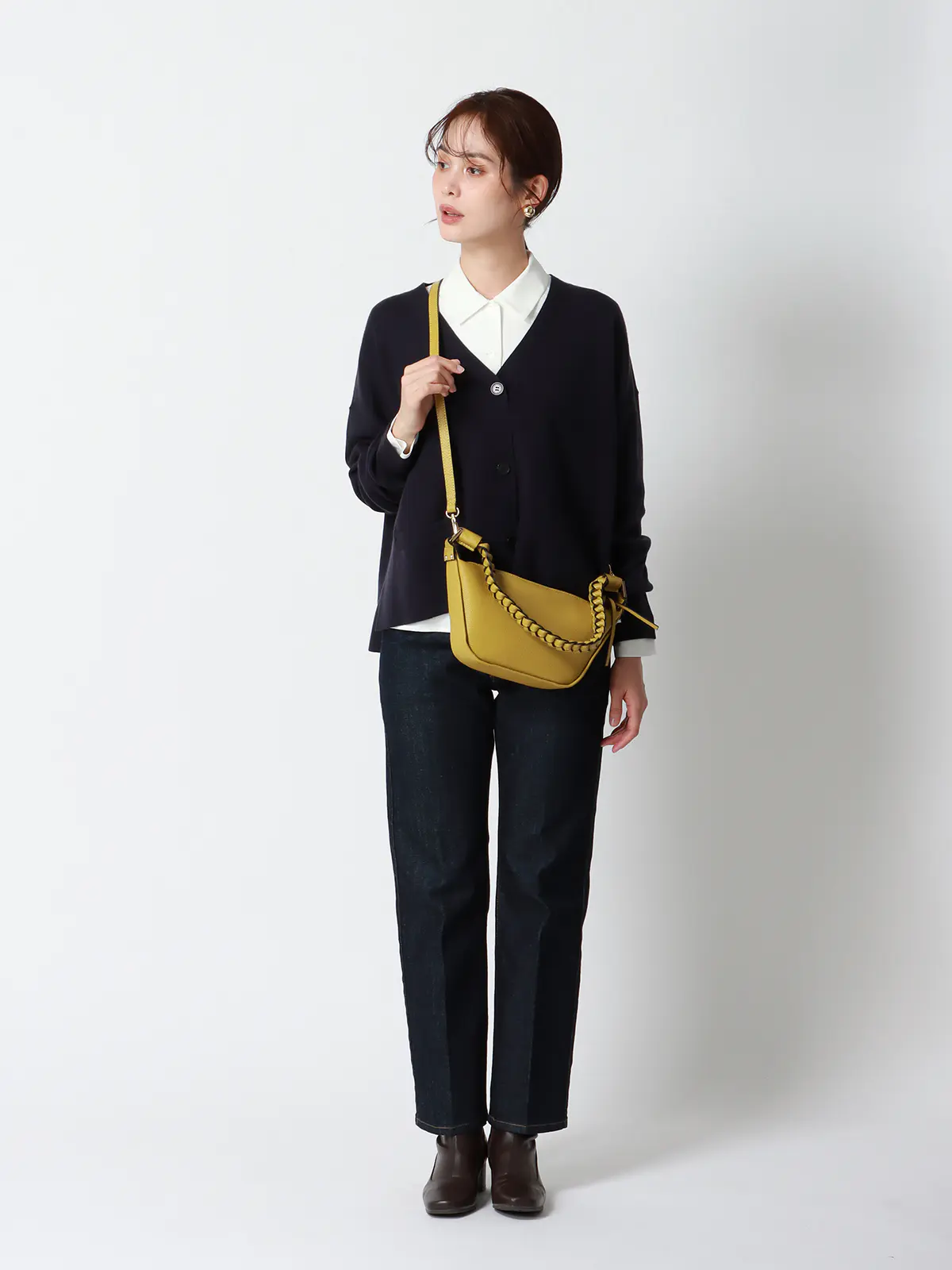 みんなのブラウス／シャツカラーブラウス／長袖／ウォッシャブル／ストレッチ／防シワ／無地 ホワイト LL