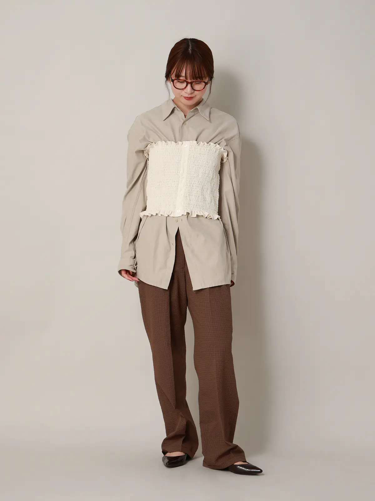 【2／23　23:59までWEB先行販売中】CIS.／オフショルダートップス&インナーキャミソール オフホワイト 36(7号）