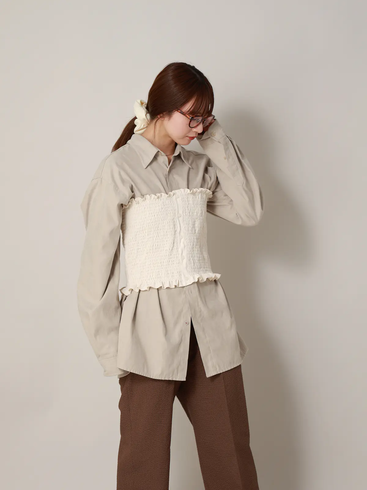 【2／23　23:59までWEB先行販売中】CIS.／オフショルダートップス&インナーキャミソール オフホワイト 36(7号）