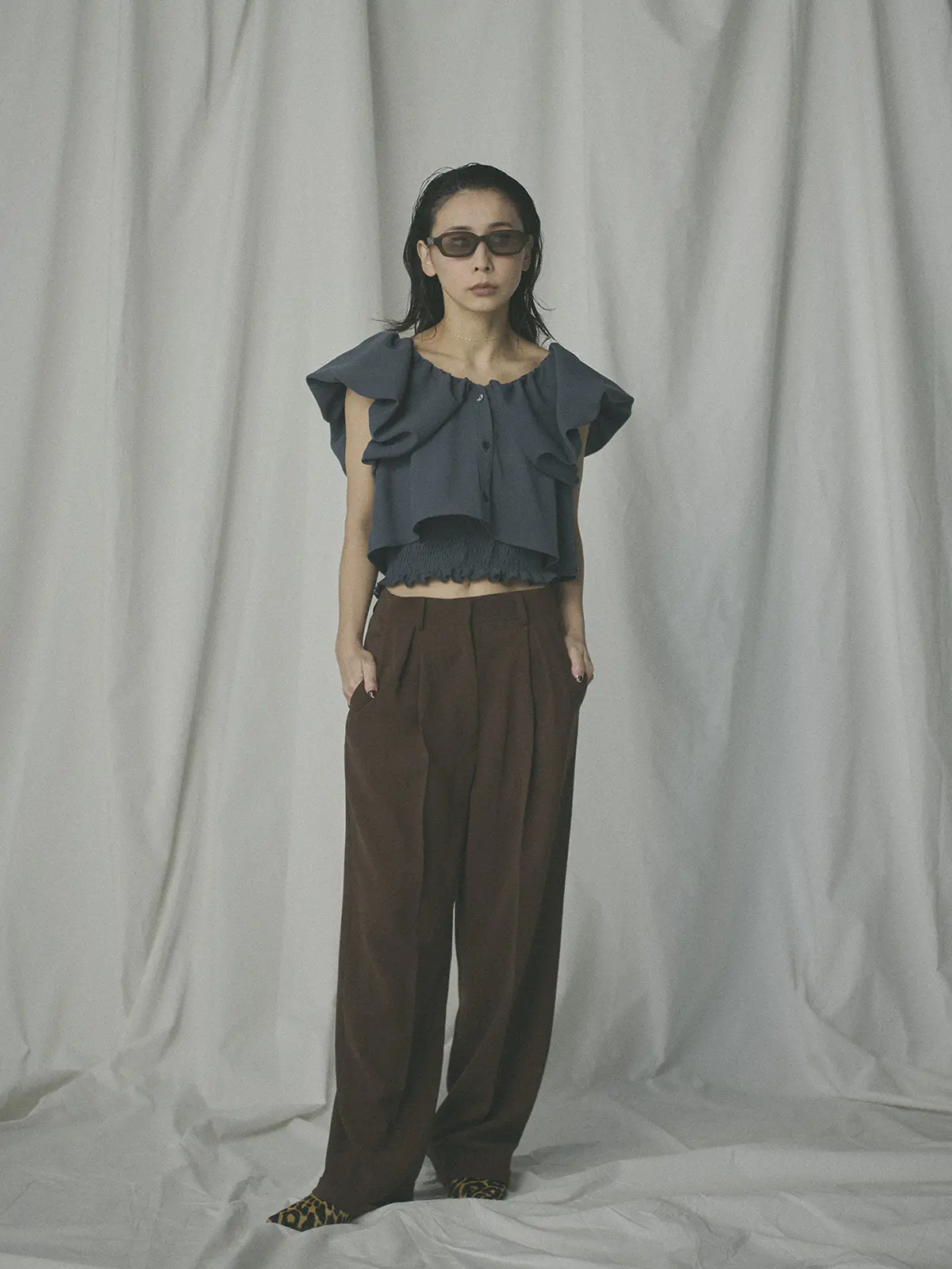 【2／23　23:59までWEB先行販売中】CIS.／オフショルダートップス&インナーキャミソール ネイビー 36(7号）