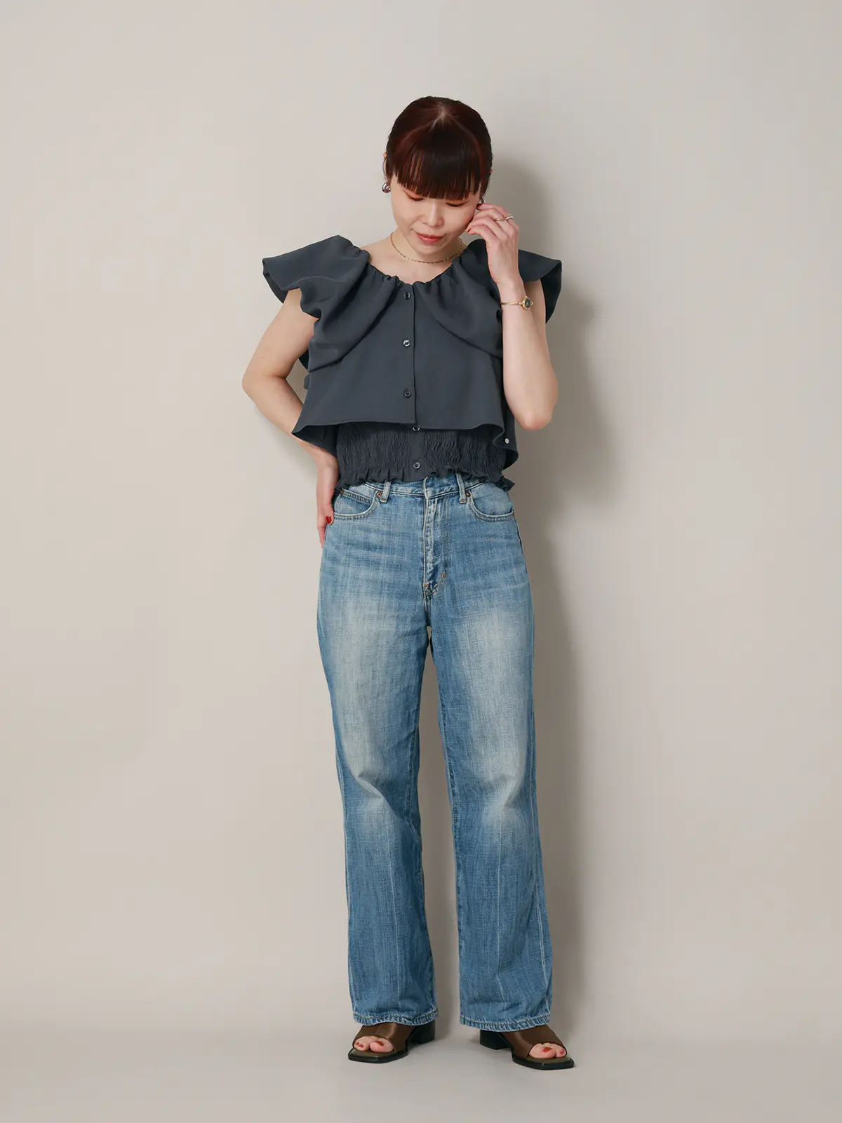 【2／23　23:59までWEB先行販売中】CIS.／オフショルダートップス&インナーキャミソール ネイビー 36(7号）