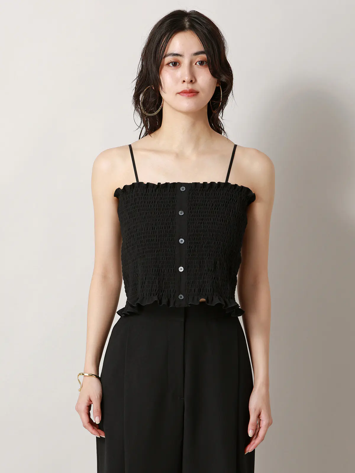 【2／23　23:59までWEB先行販売中】CIS.／オフショルダートップス&インナーキャミソール ブラック 36(7号）