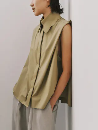 CIS.／スカラップ&ピンホールカラーシャツ