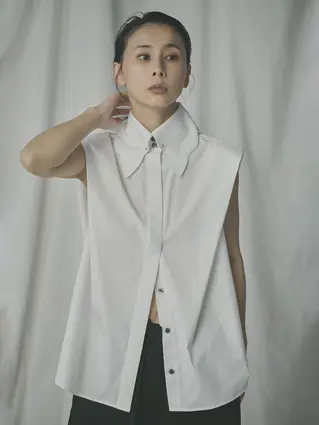 CIS.／スカラップ&ピンホールカラーシャツ