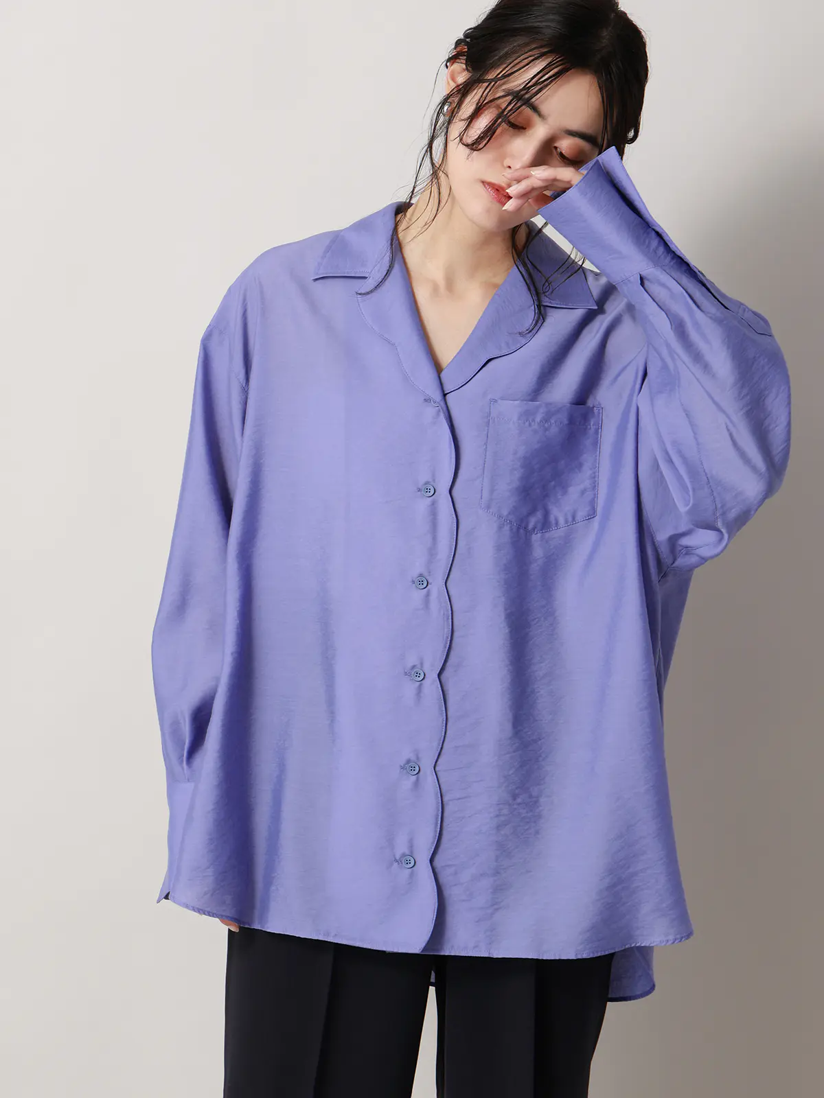 【2／23　23:59までWEB先行販売中】CIS．／シアータンブラーオーバーシャツ ブルー 38(9号）