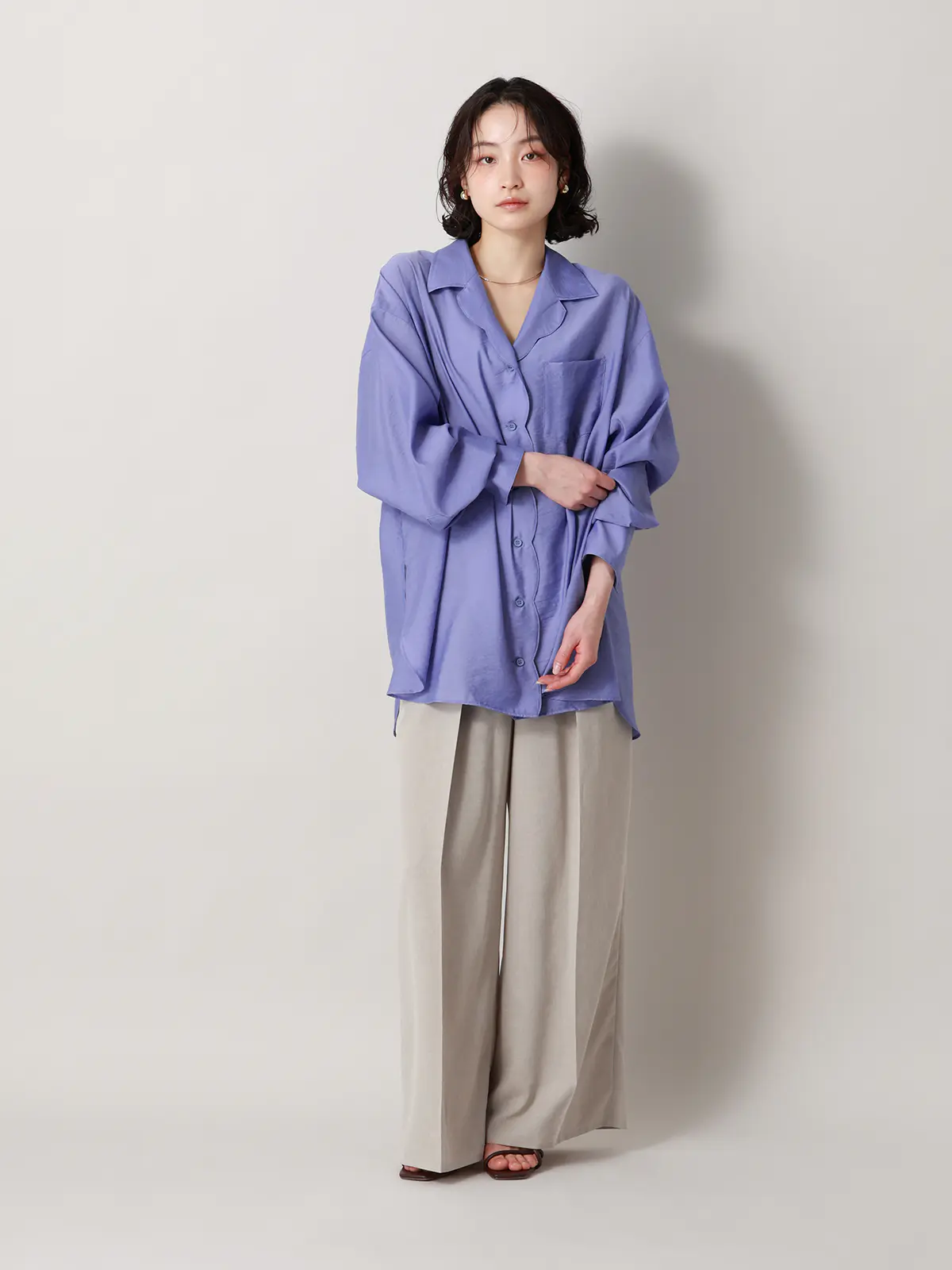 【2／23　23:59までWEB先行販売中】CIS．／シアータンブラーオーバーシャツ ブルー 38(9号）