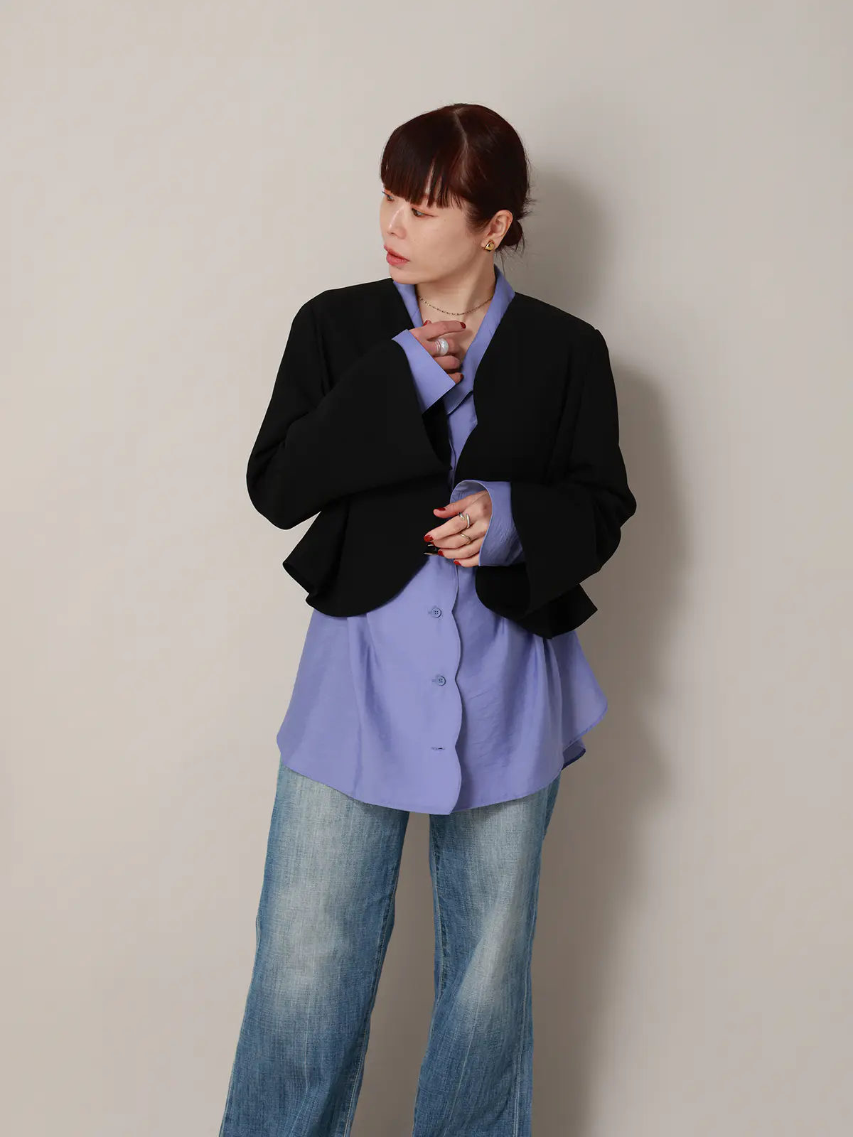 【2／23　23:59までWEB先行販売中】CIS．／シアータンブラーオーバーシャツ ブルー 38(9号）