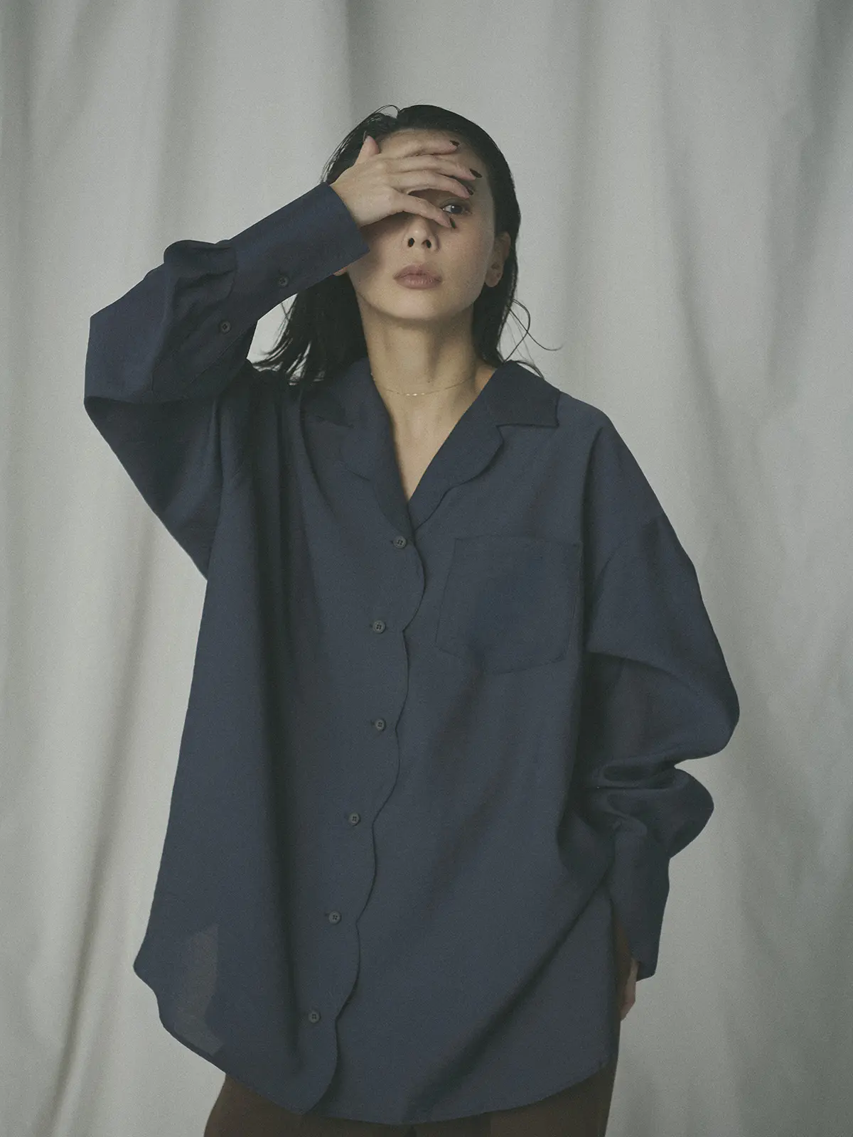 【2／23　23:59までWEB先行販売中】CIS．／シアータンブラーオーバーシャツ ネイビー 38(9号）