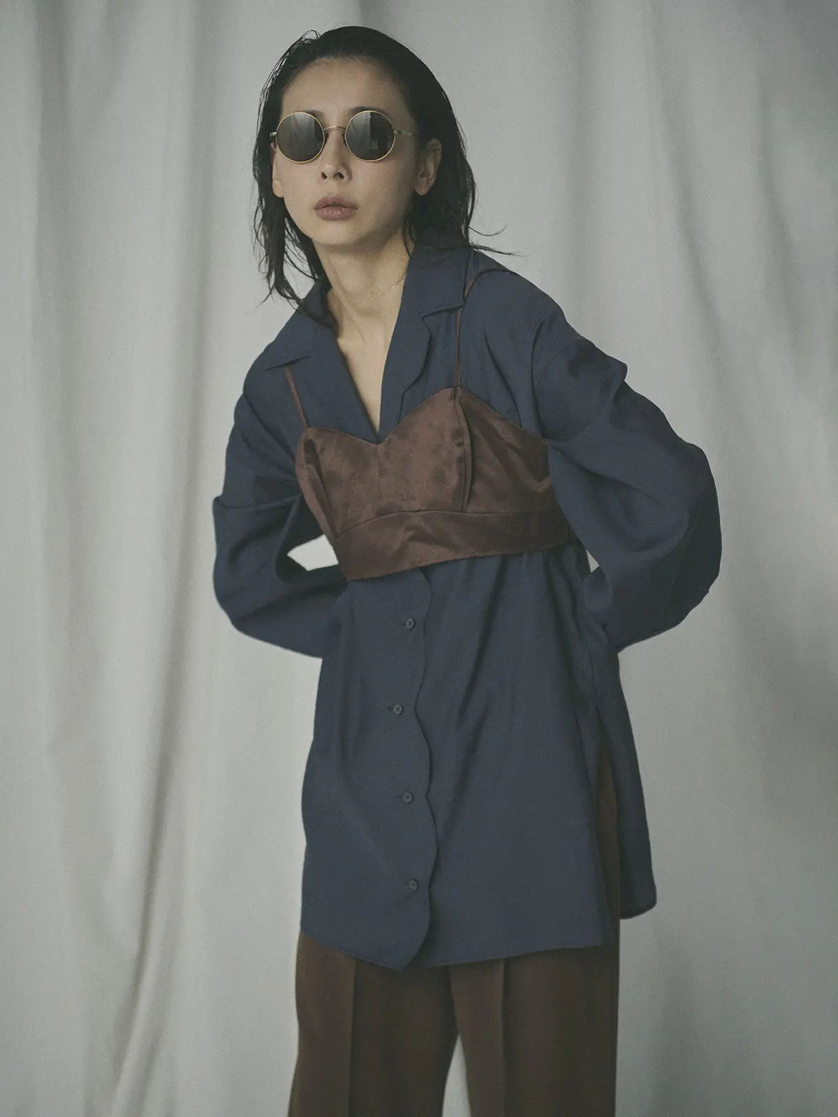 【2／23　23:59までWEB先行販売中】CIS．／シアータンブラーオーバーシャツ ネイビー 38(9号）