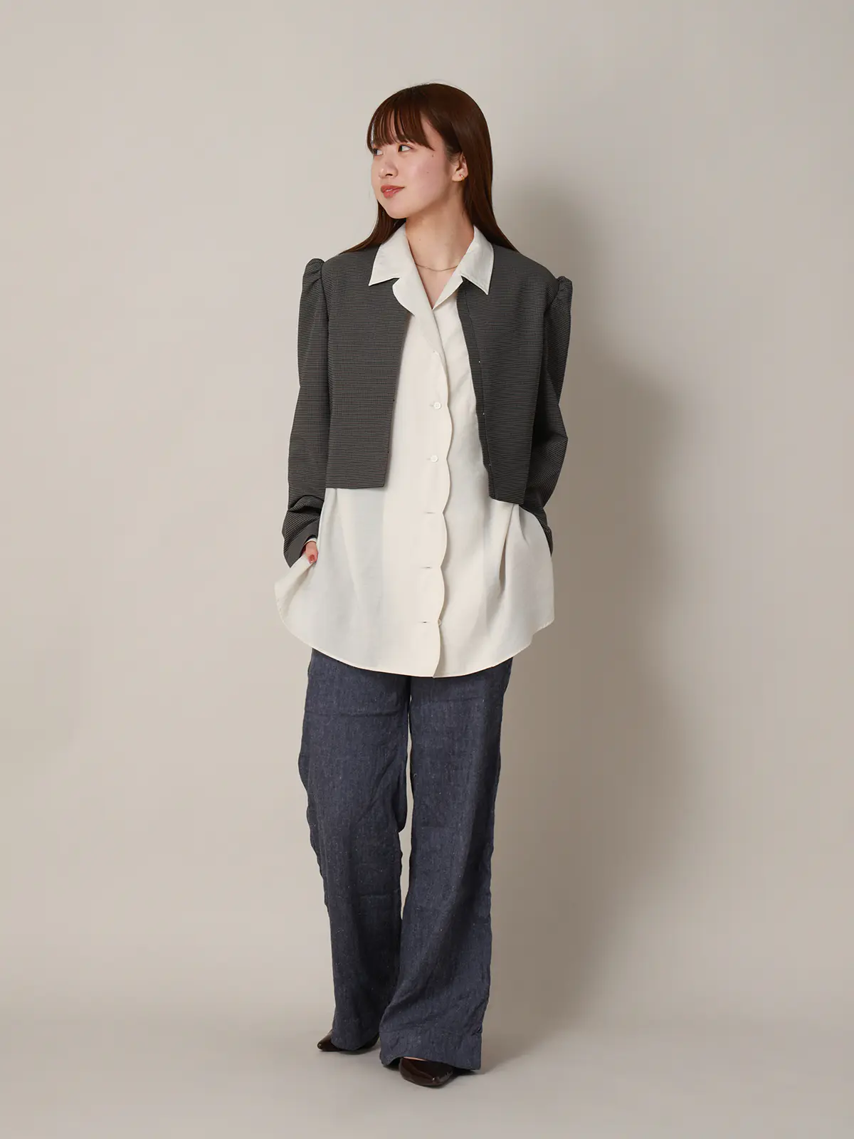 【2／23　23:59までWEB先行販売中】CIS．／シアータンブラーオーバーシャツ ベージュ 38(9号）