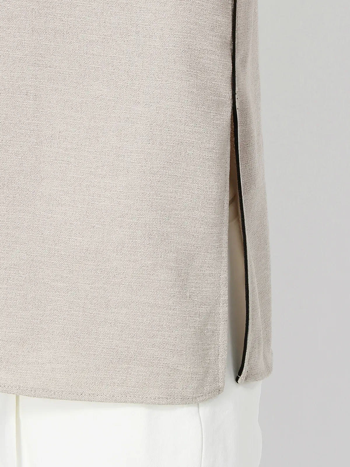 ハイネック2WAYブラウス／ノースリーブ／ウォッシャブル／抗菌／防臭／スラブオックスストレッチ ベージュ系 38(9号）