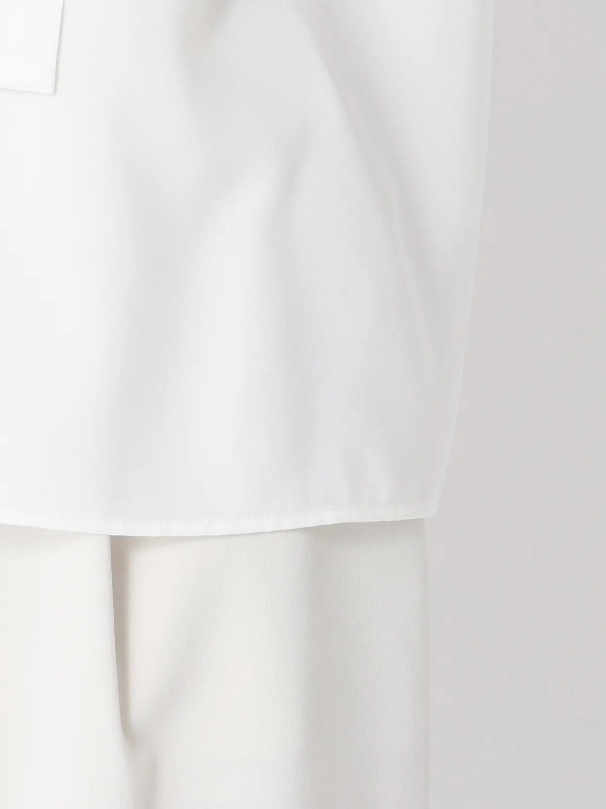 リボンブラウス/半袖/ウォッシャブル/接触冷感/ジョーゼット/無地/BIYORI UP オフホワイト F