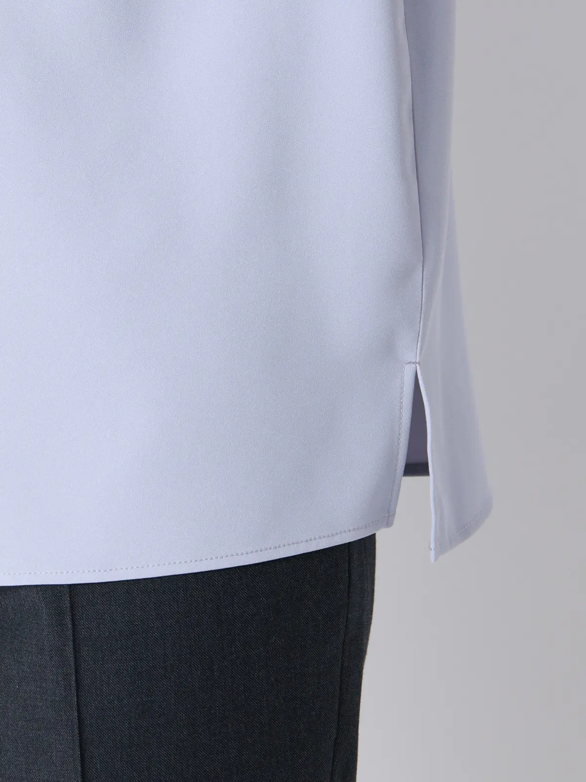 ボウタイブラウス／半袖／ウォッシャブル／接触冷感／UVカット／ジョーゼット／メタルパーツ ラベンダー 38(9号）