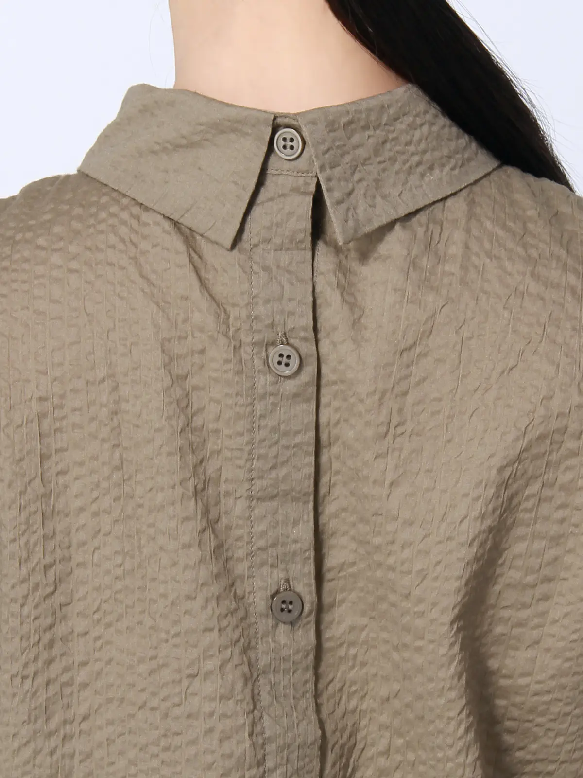 【訳アリ商品】ロールカラーブラウス/ノースリーブ/ウォッシャブル/コットンウェーブ/無地 ブラウン 38(9号)