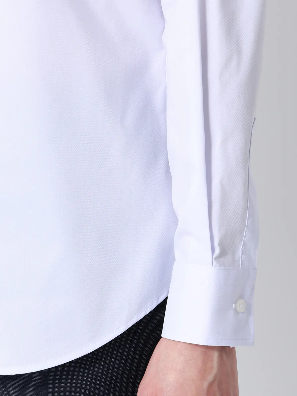 ボウタイ付きレギュラーカラーシャツ／長袖／Easy Care Stretch Blouse／ 織柄 ラベンダー 38(9号）