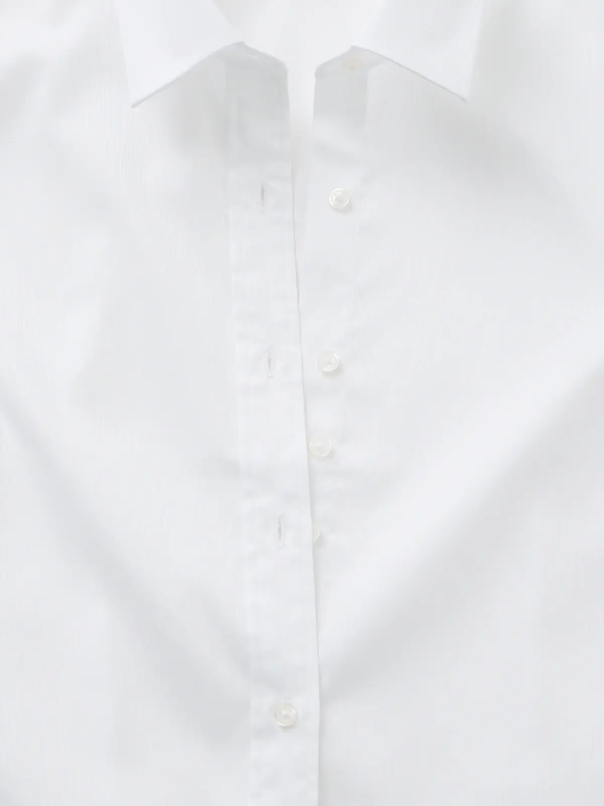レギュラーカラーシャツ/長袖/形態安定/ノンアイロン/ストレッチ/織柄/Blouse ホワイト 42(13号)
