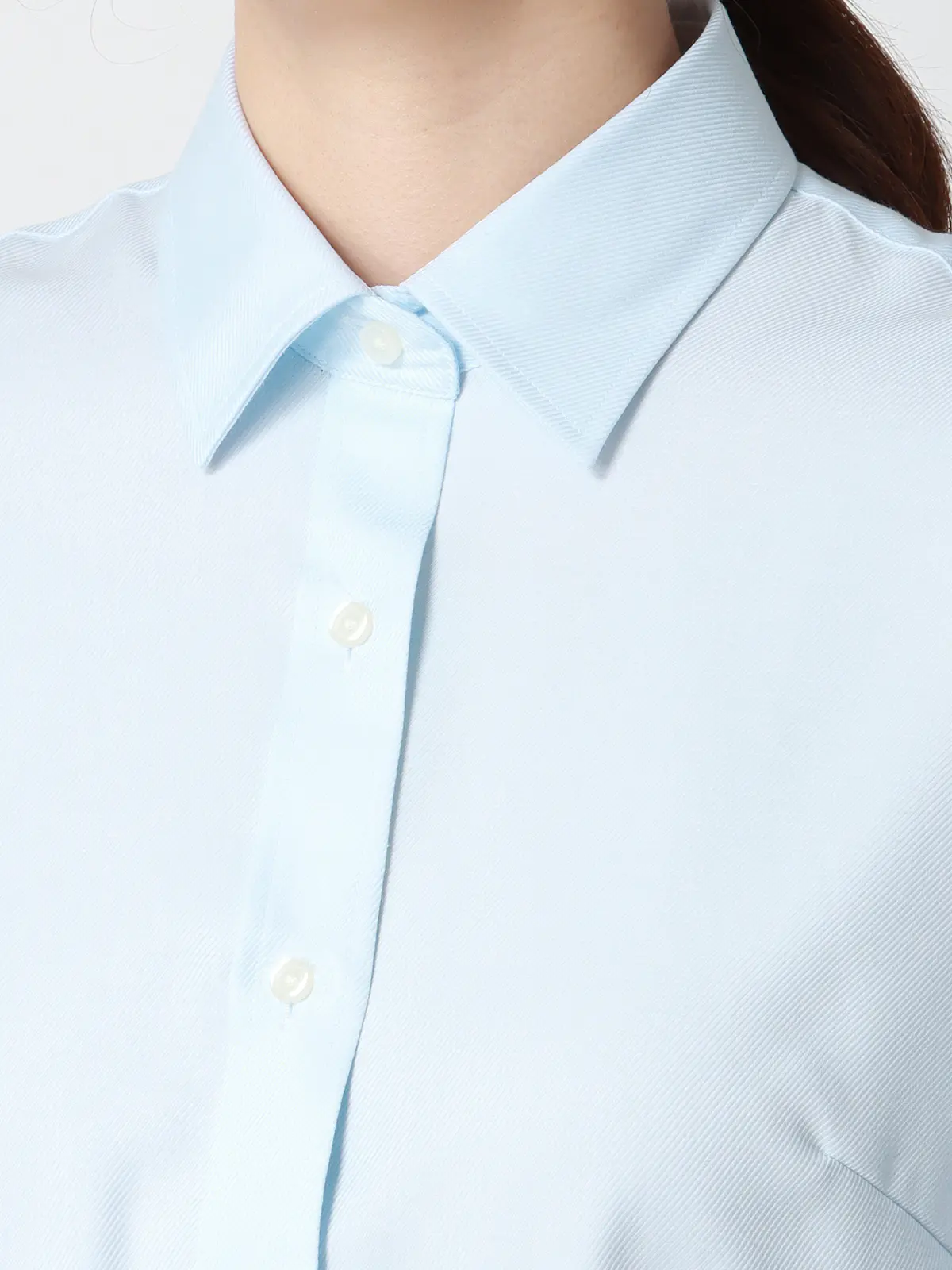 レギュラーカラーシャツ/長袖/NON IRONMAX/ストレッチ/織柄/Blouse サックス 36(7号)