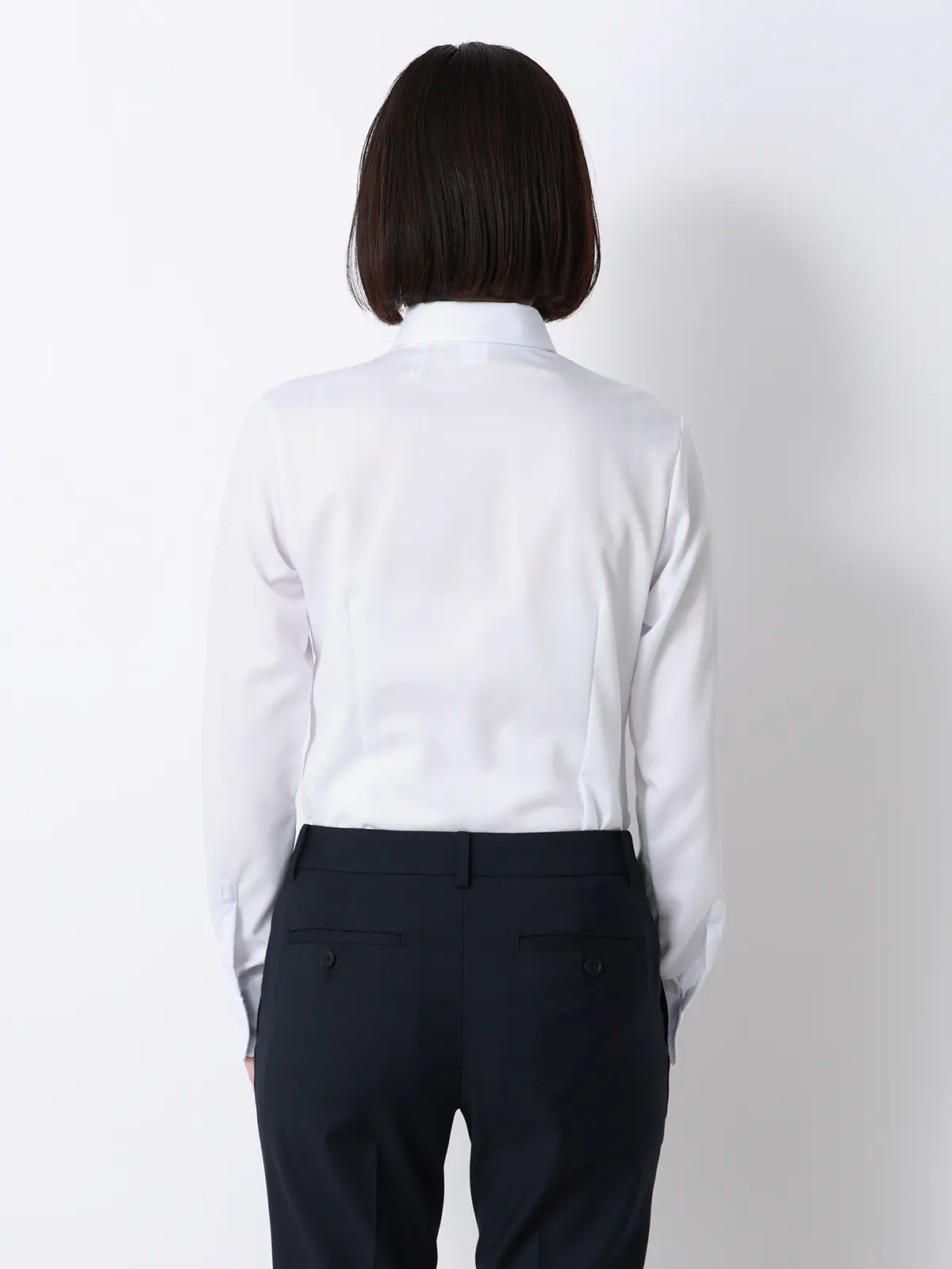 レギュラーカラーシャツ／長袖／NON IRONMAX／ストレッチ／ストライプ／Blouse ライトグレー 36(7号）
