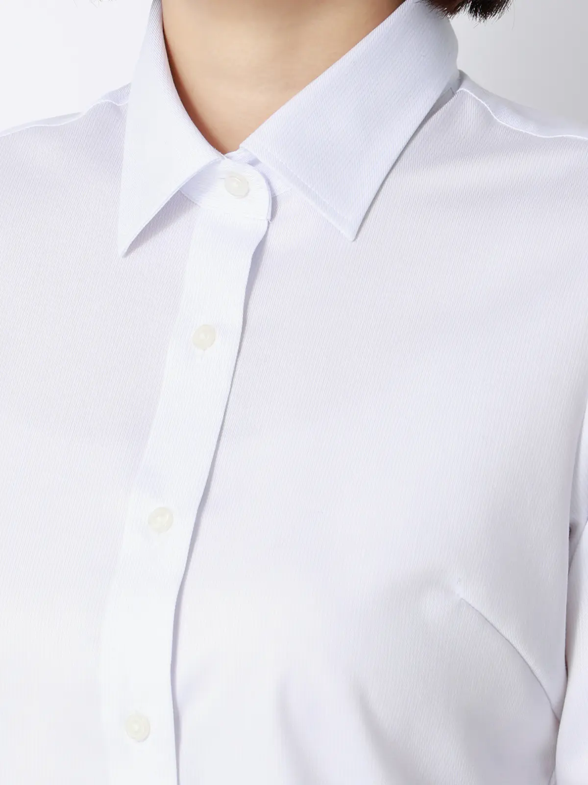 レギュラーカラーシャツ／長袖／NON IRONMAX／ストレッチ／ストライプ／Blouse ライトグレー 36(7号）