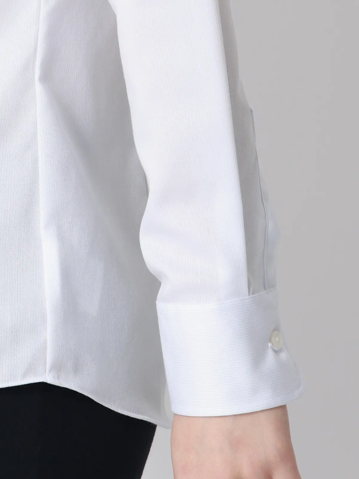 レギュラーカラーシャツ／長袖／NON IRONMAX／ストレッチ／ストライプ／Blouse ライトグレー 36(7号）