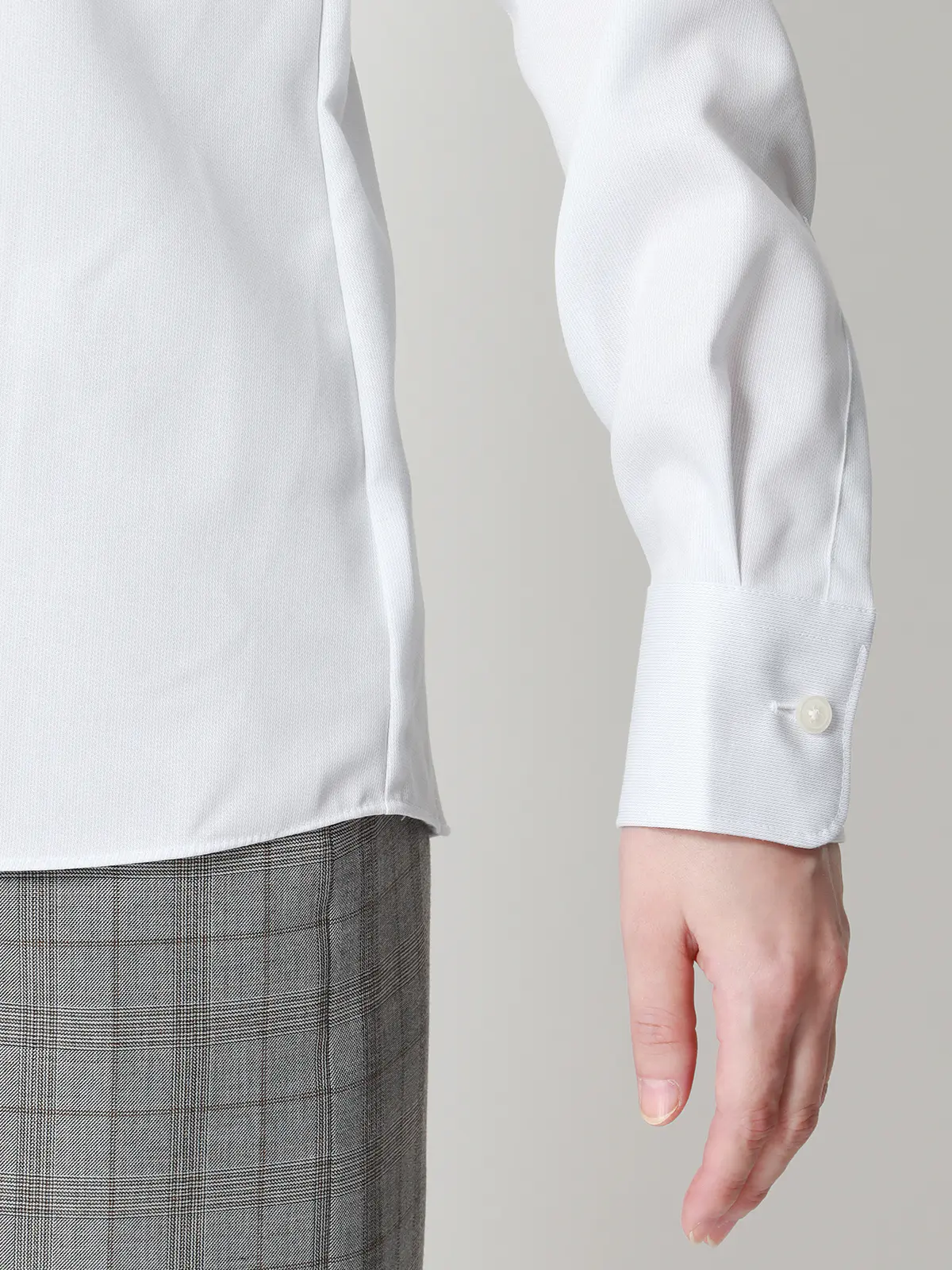 レギュラーカラーシャツ/長袖/NON IRONMAX/ストレッチ/織柄/Blouse ライトグレー 36(7号)